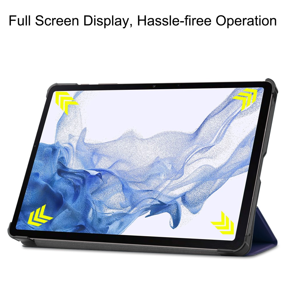 Samsung Galaxy Tab S9 Fodral Tri-Fold Läder Blå