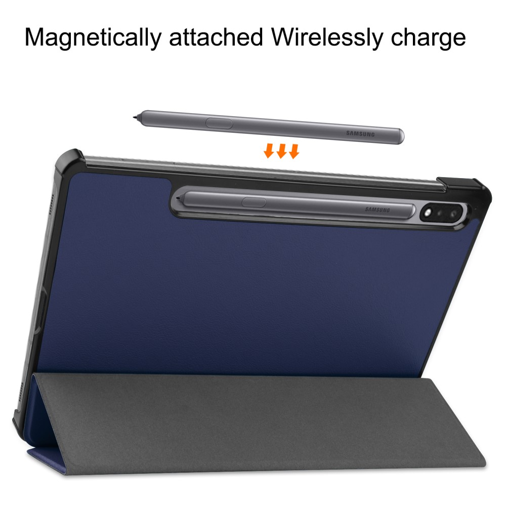  Samsung Galaxy Tab S9 Fodral Tri-Fold Läder Blå