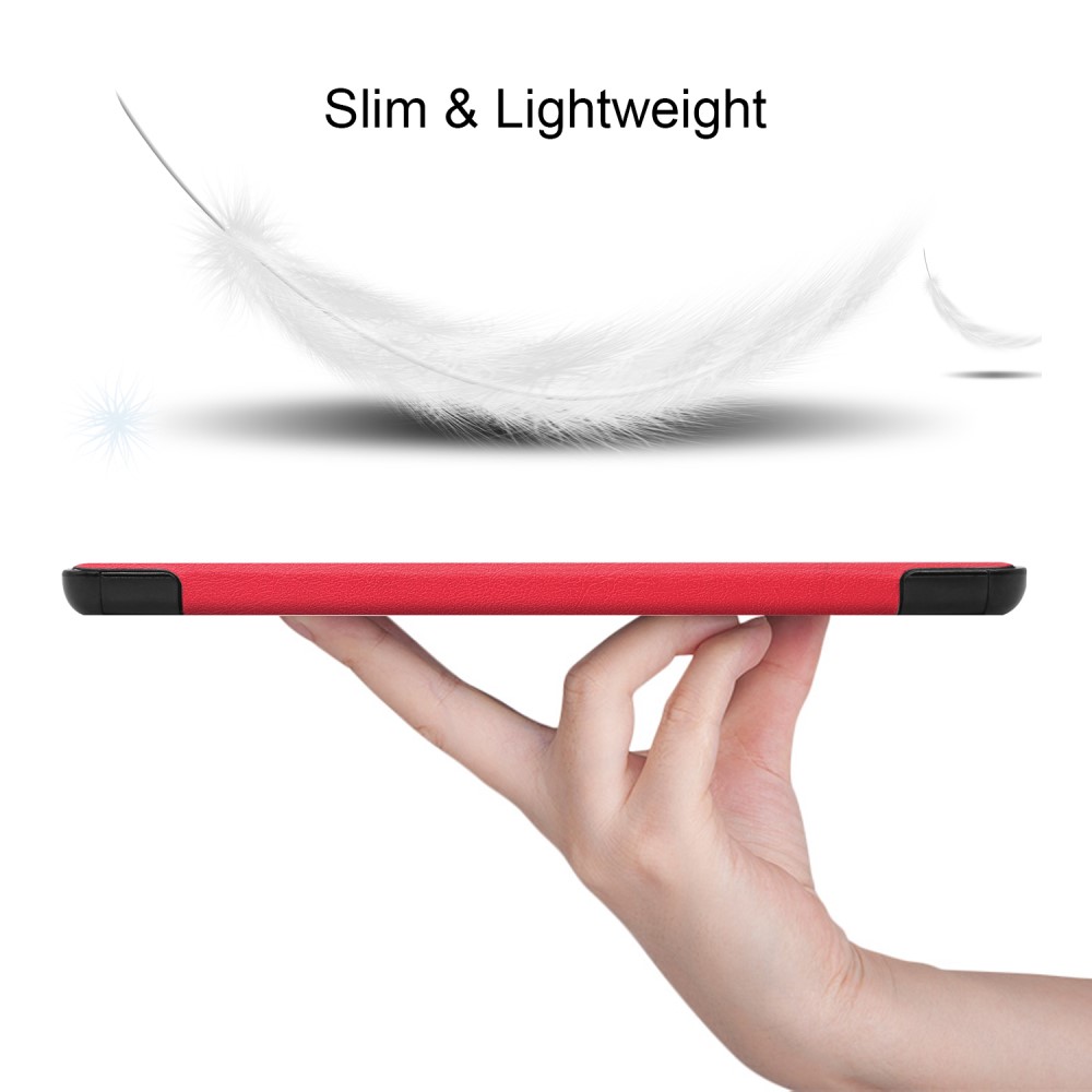  Samsung Galaxy Tab S9 Fodral Tri-Fold Läder Röd