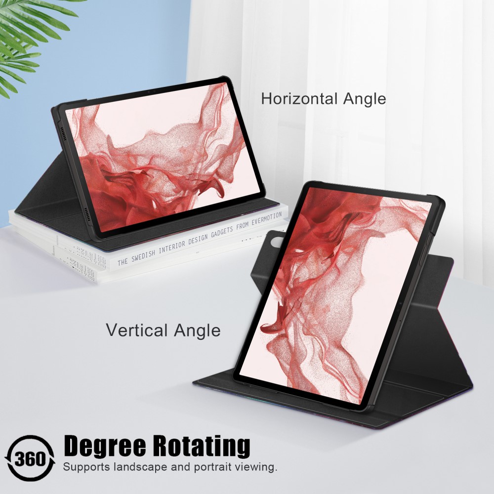  Galaxy Tab S9 Fodral Läder 360° Rotation Cosmic Space