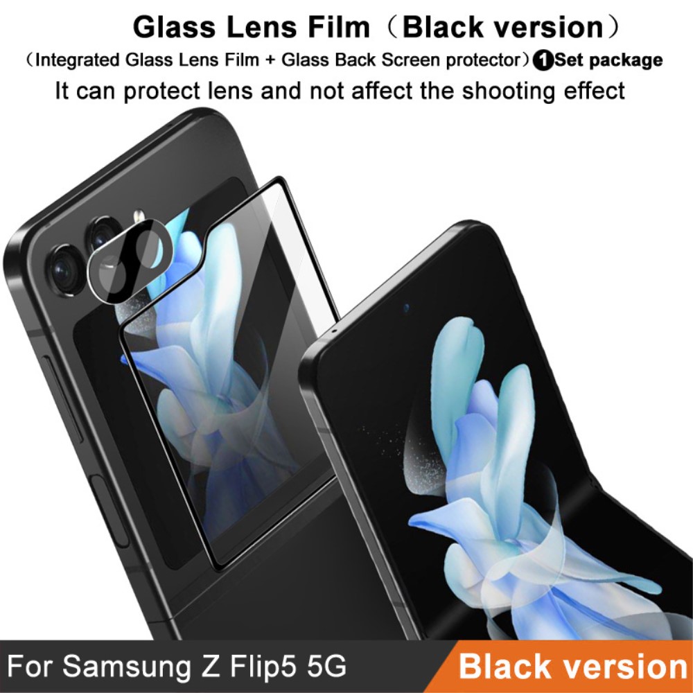 IMAK IMAK Galaxy Z Flip 5 Skärmskydd/Linsskydd Härdat Glas Svart