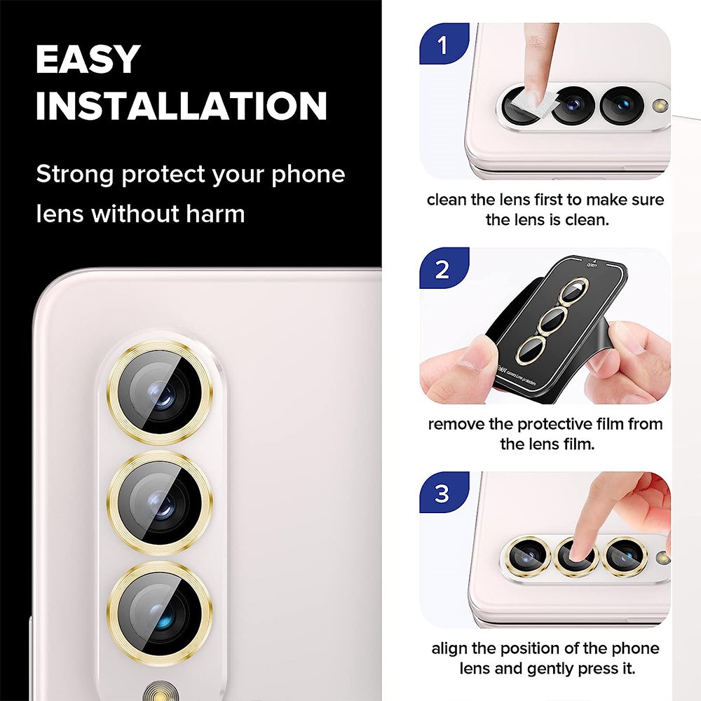 ENKAY ENKAY Galaxy Z Fold 5 Linsskydd Aluminium Härdat Glas Fade