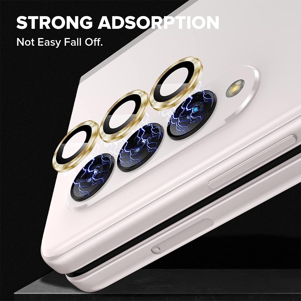 ENKAY ENKAY Galaxy Z Fold 5 Linsskydd Aluminium Härdat Glas Silver