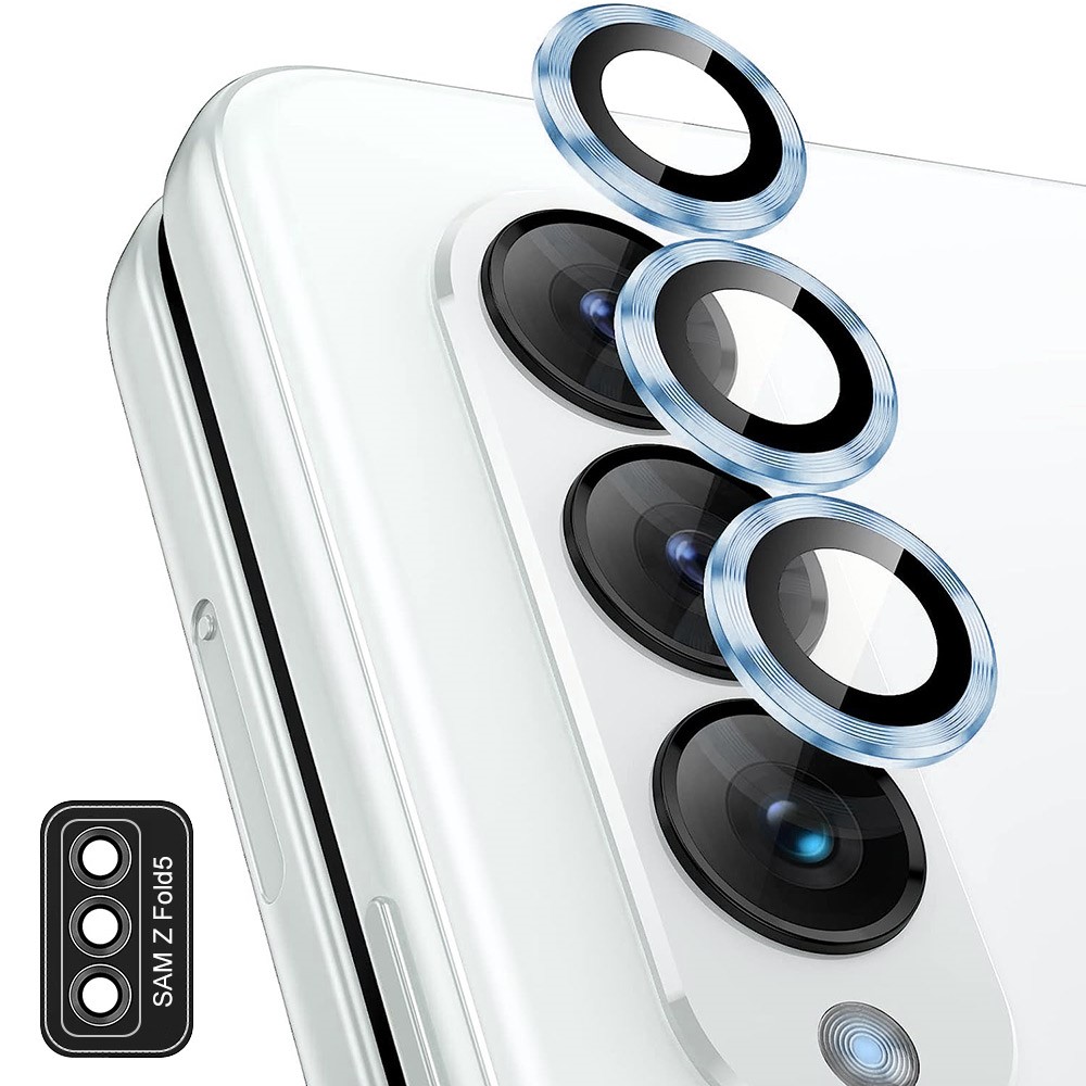 ENKAY ENKAY Galaxy Z Fold 5 Linsskydd Aluminium Härdat Glas Blå