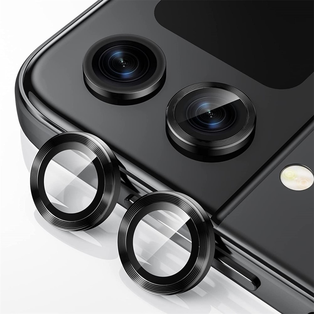 ENKAY ENKAY Galaxy Z Flip 5 Linsskydd Aluminium Härdat Glas Svart
