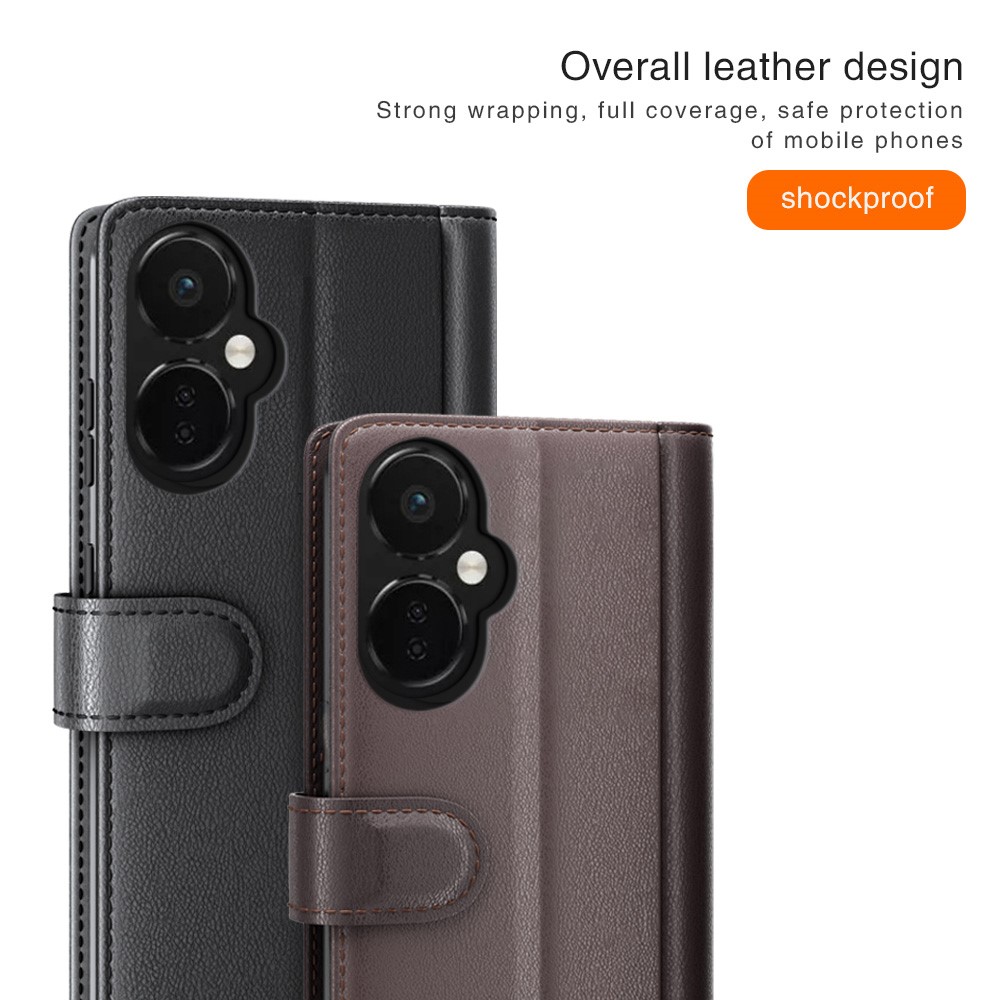  OnePlus Nord CE 3 Lite 5G Fodral Premium Äkta Läder Brun