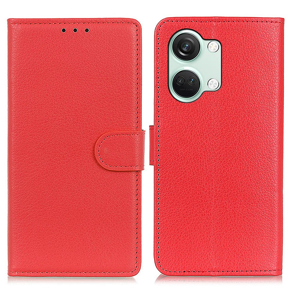  OnePlus Nord 3 5G Fodral Litchi Läder Röd