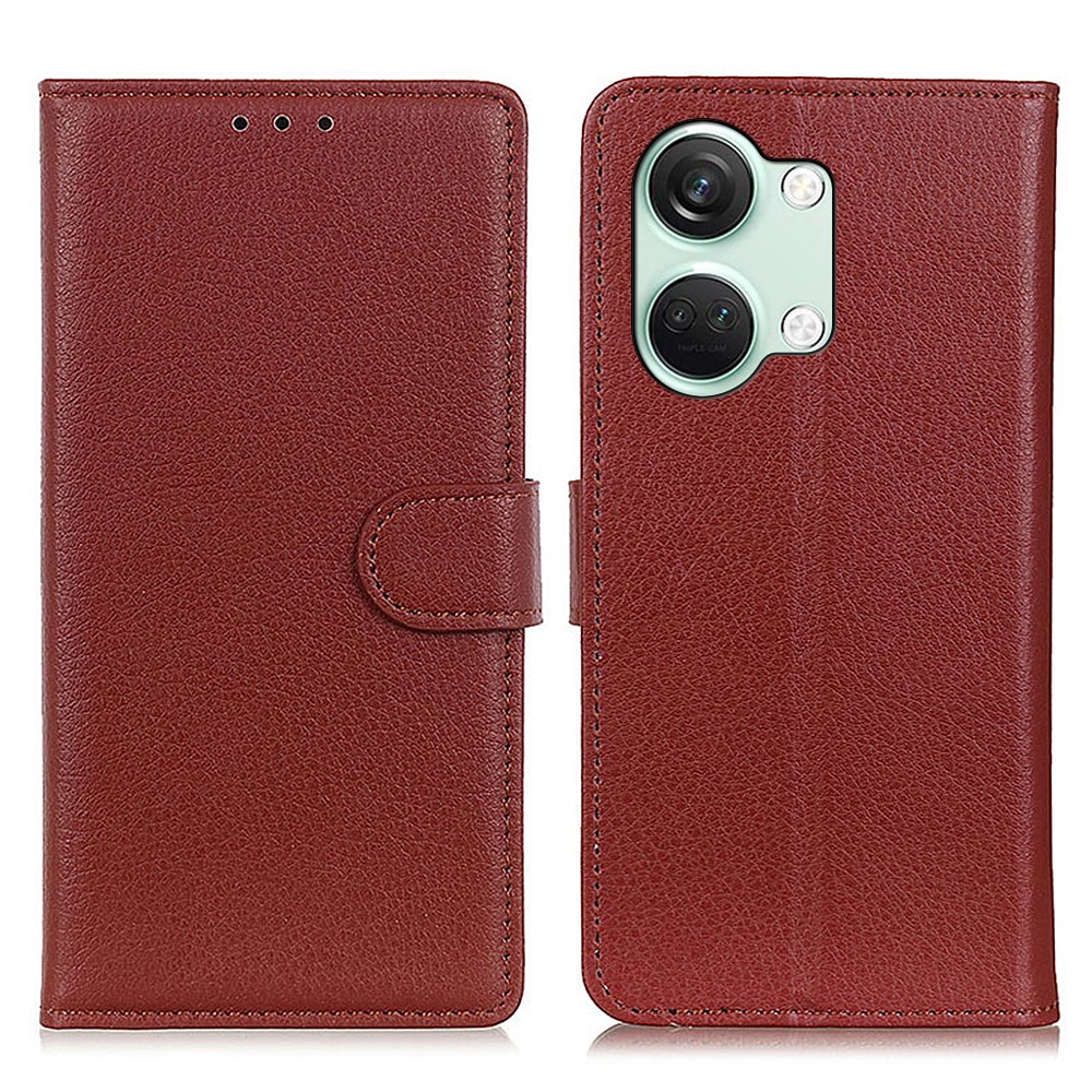  OnePlus Nord 3 5G Fodral Litchi Läder Brun