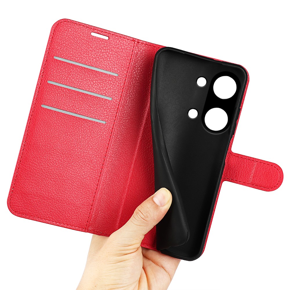  OnePlus Nord 3 5G Fodral Litchi Textur Röd