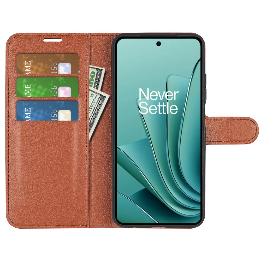  OnePlus Nord 3 5G Fodral Litchi Textur Brun