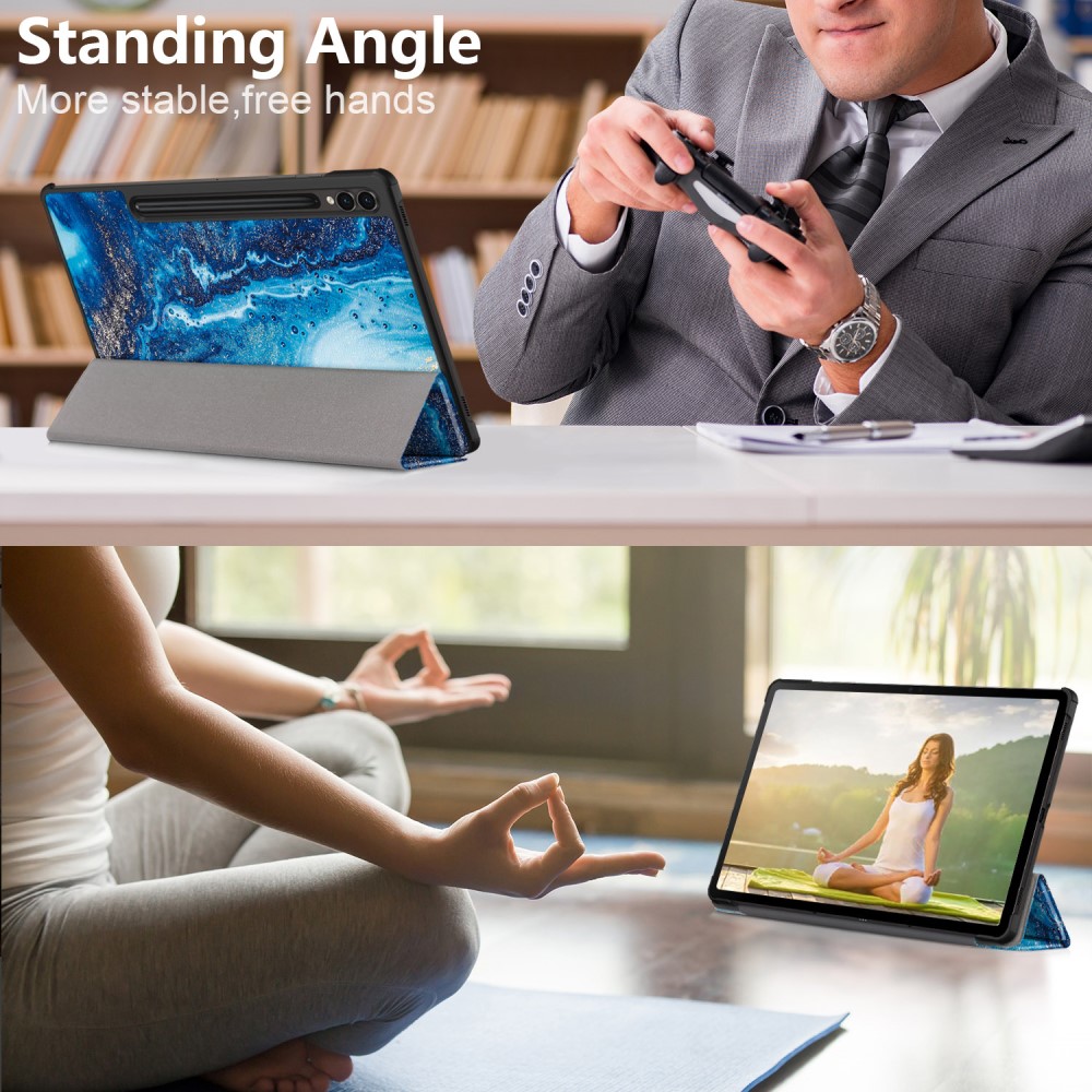  Samsung Galaxy Tab S9 Plus Fodral Läder Waves