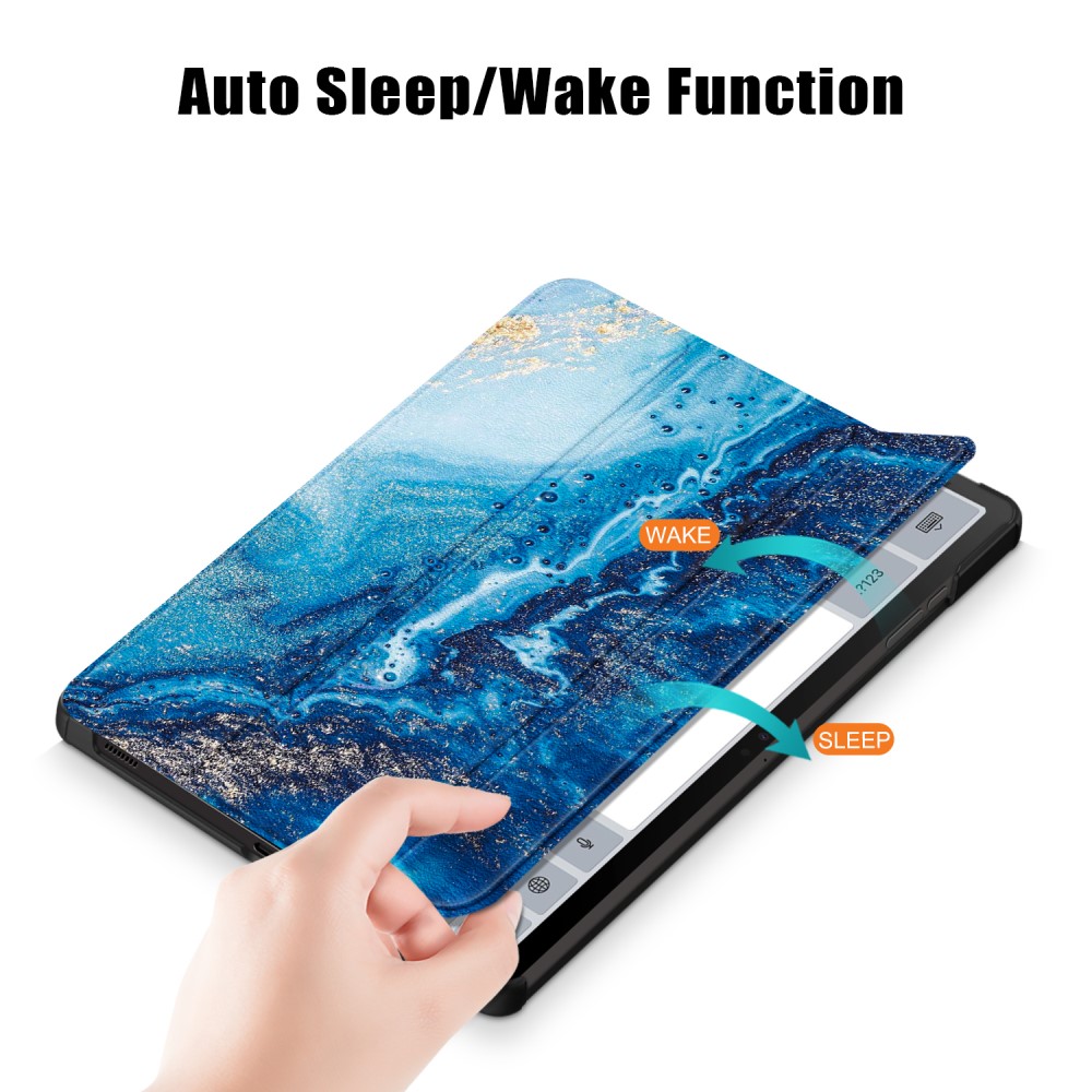  Samsung Galaxy Tab S9 Plus Fodral Läder Waves