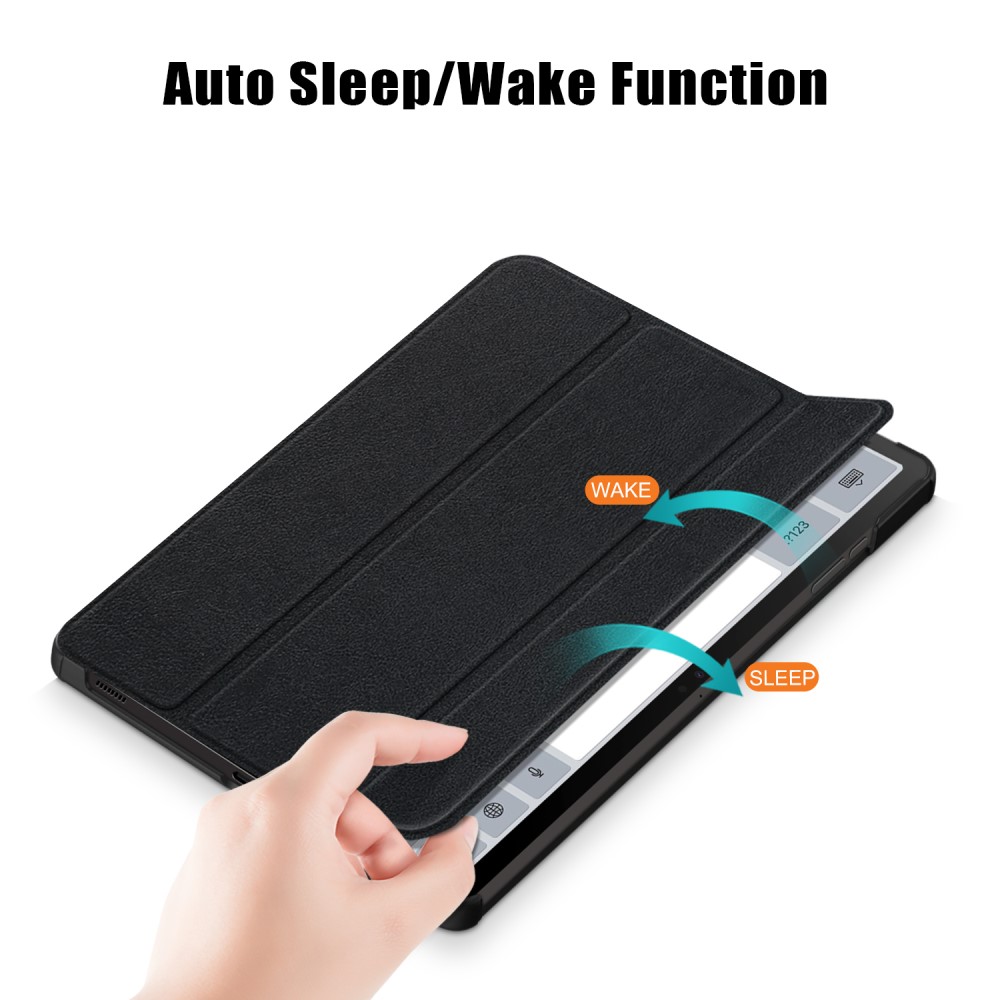  Samsung Galaxy Tab S9 Plus Fodral Läder Svart