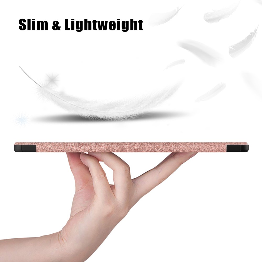  Samsung Galaxy Tab S9 Plus Fodral Läder Roséguld