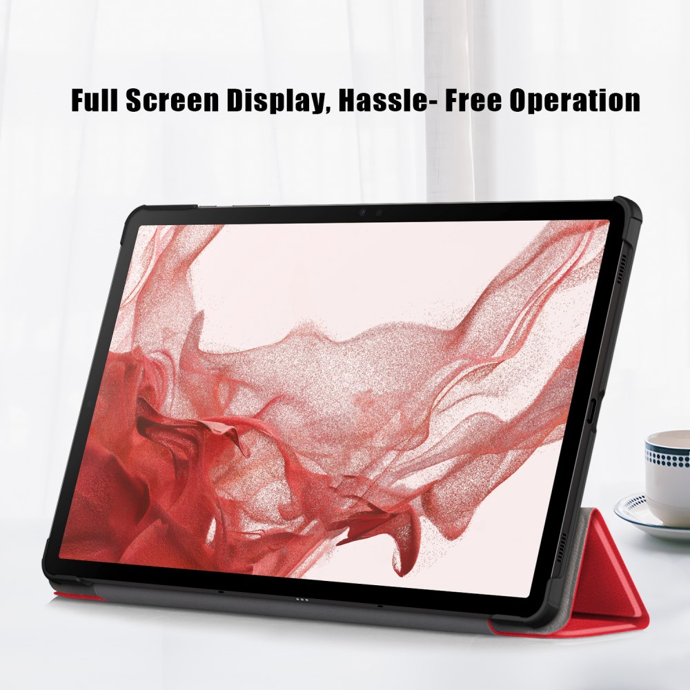  Samsung Galaxy Tab S9 Plus Fodral Läder Röd