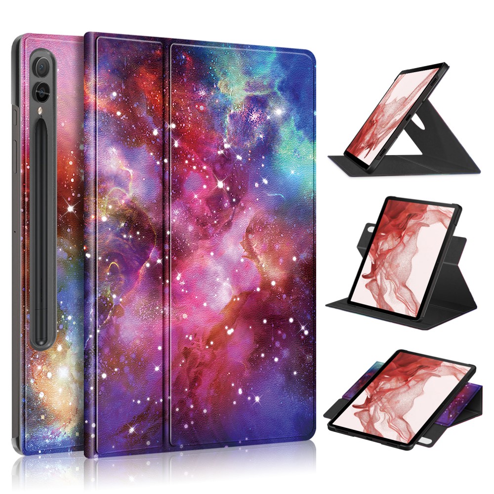  Galaxy Tab S9 Plus Fodral 360° Rotation Läder Cosmic Space