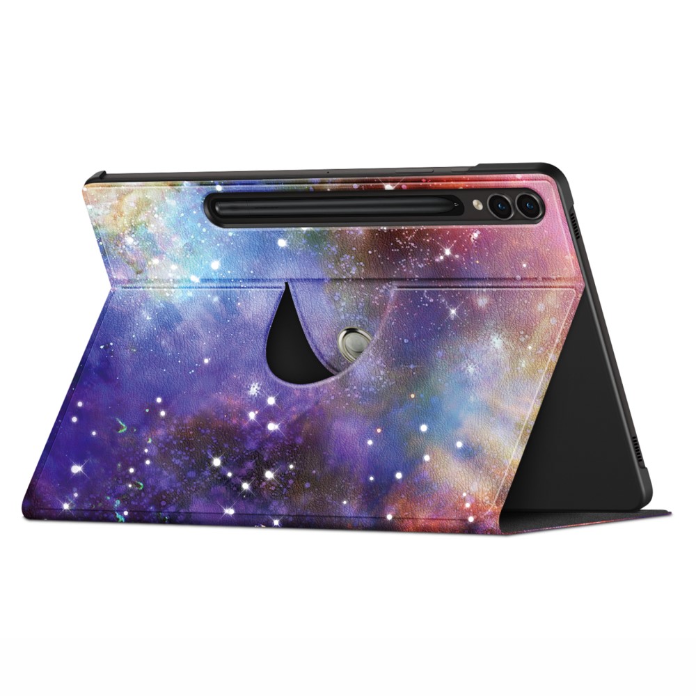  Galaxy Tab S9 Plus Fodral 360° Rotation Läder Cosmic Space