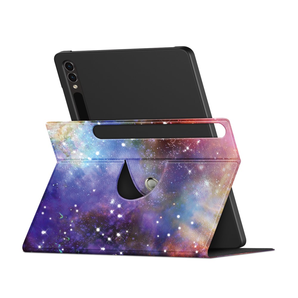  Galaxy Tab S9 Plus Fodral 360° Rotation Läder Cosmic Space