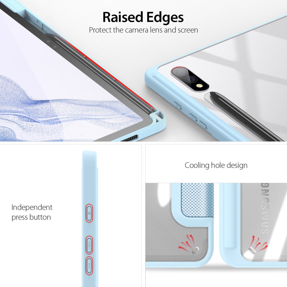 DUX DUCIS DUX DUCIS Galaxy Tab S9 Plus Fodral TOBY Tri-Fold Blå