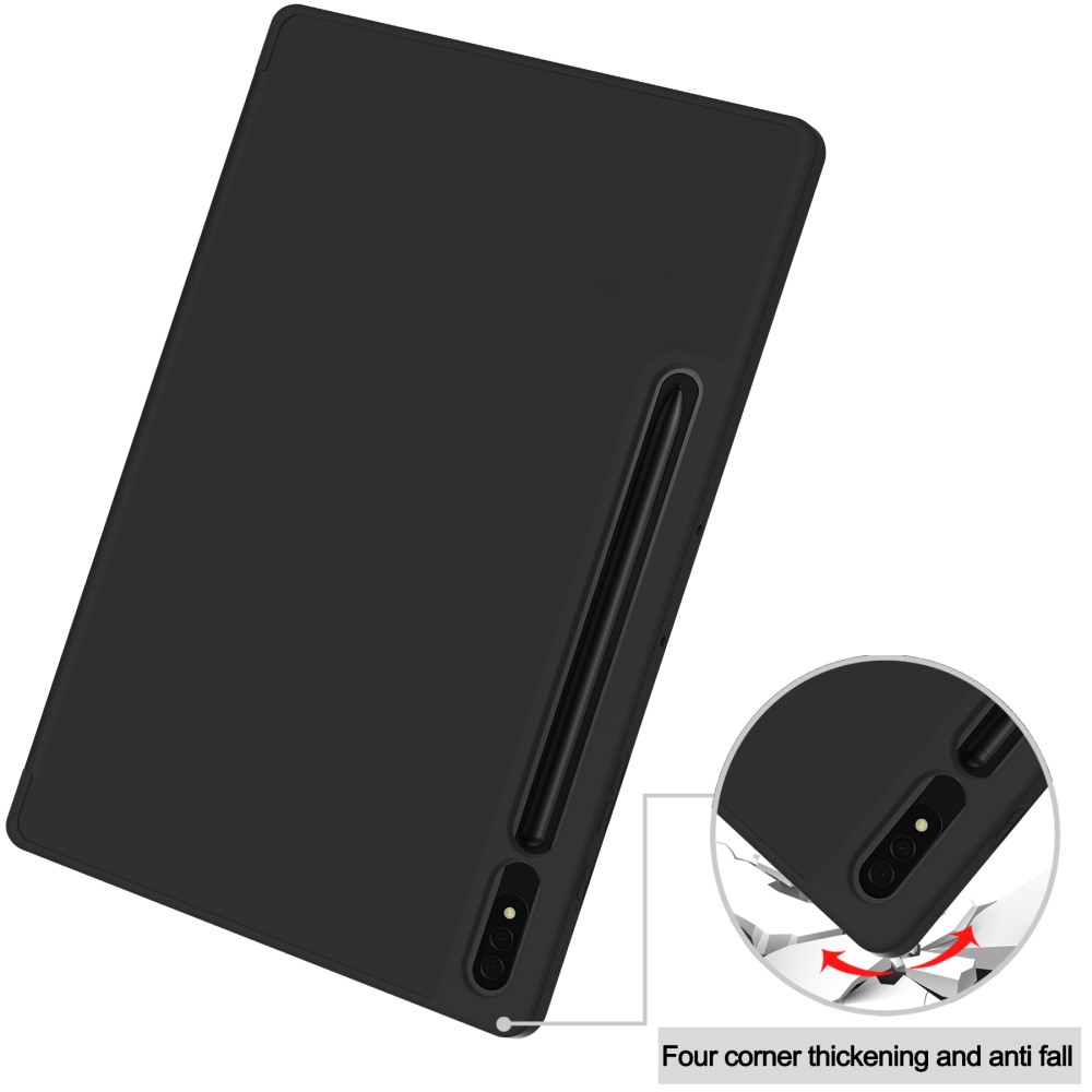  Samsung Galaxy Tab S9 Plus Fodral Tri-Fold Pennhållare Svart