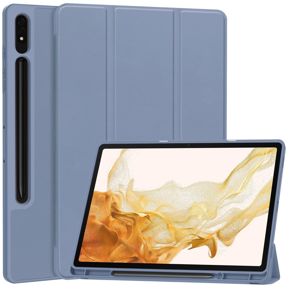  Samsung Galaxy Tab S9 Plus Fodral Tri-Fold Pennhållare Lila