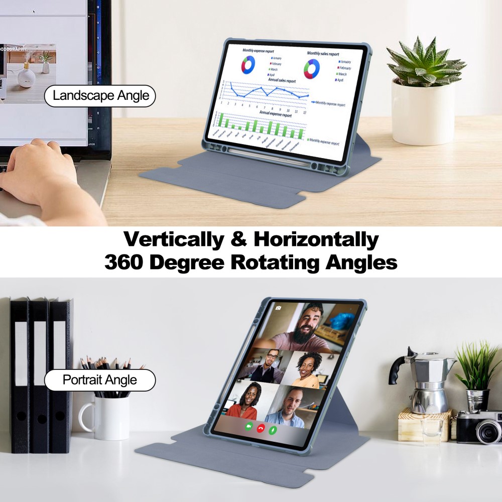  Galaxy Tab S9 Plus Fodral 360° Rotation Hybrid Lila