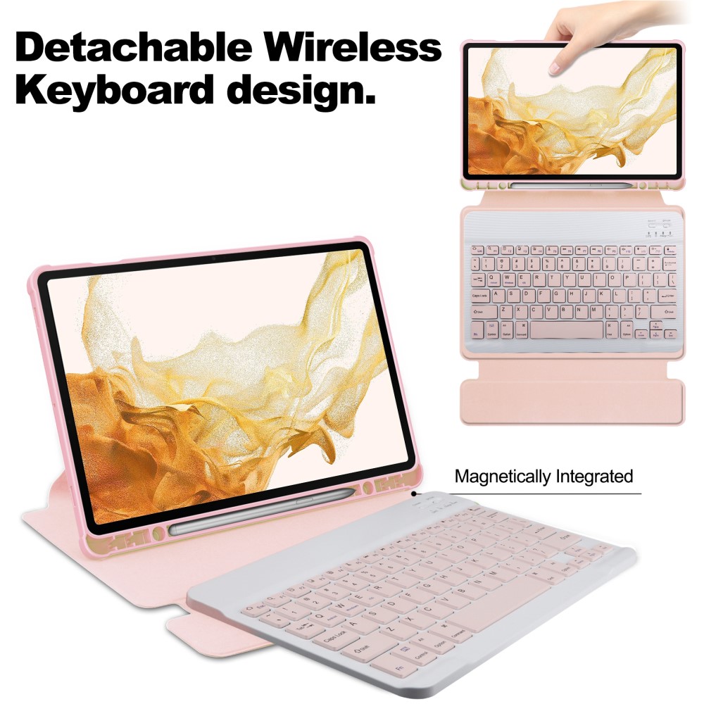 Galaxy Tab S9 Plus Fodral 360° Rotation Hybrid Rosa