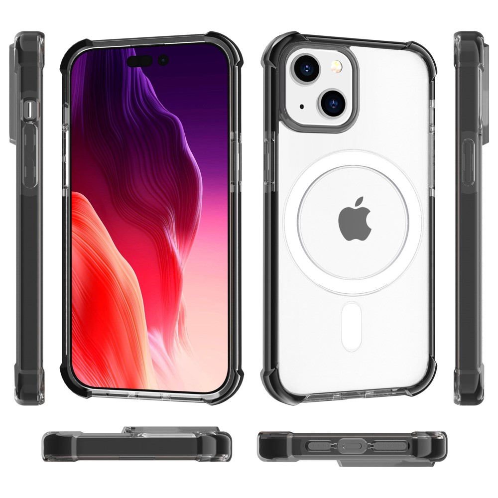  iPhone 15 Skal MagSafe Shockproof Hybrid Svart