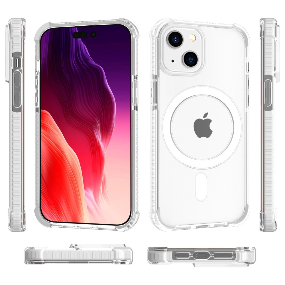  iPhone 15 Skal MagSafe Shockproof Hybrid Vit