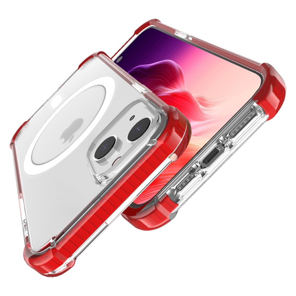  iPhone 15 Skal MagSafe Shockproof Hybrid Röd
