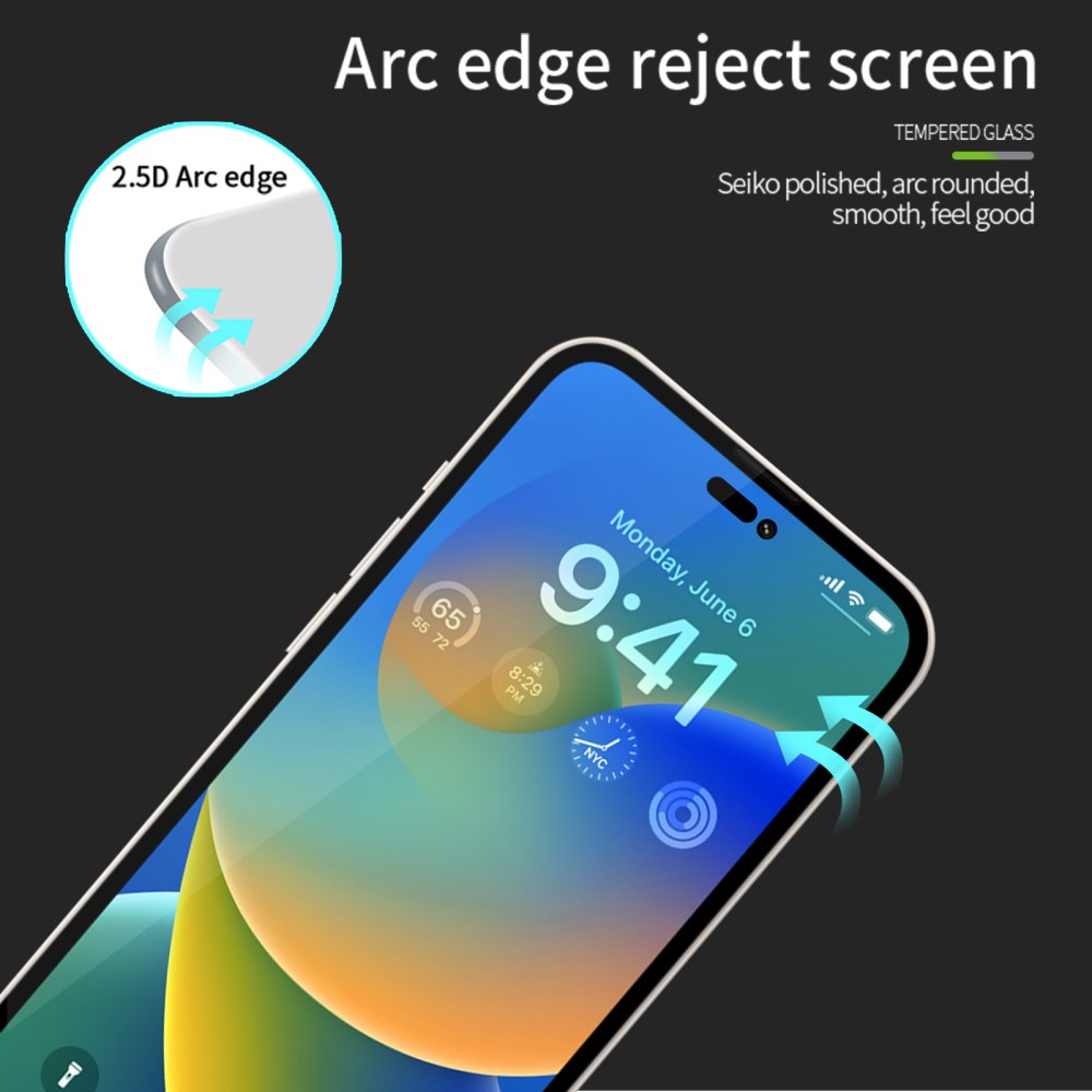 PINWUYO PINWUYO iPhone 15 Skärmskydd Heltäckande
