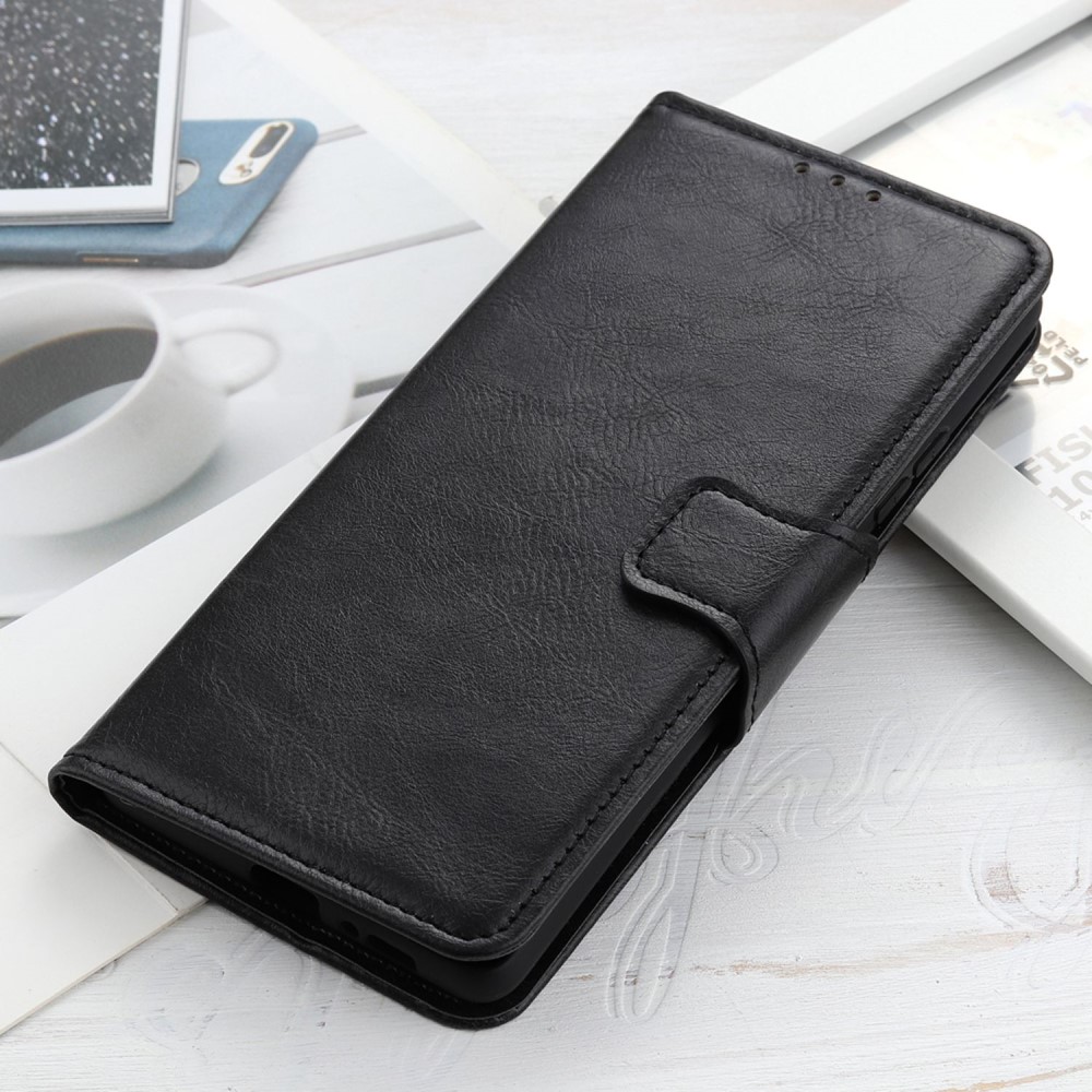  iPhone 15 Fodral Crazy Horse Folio Svart