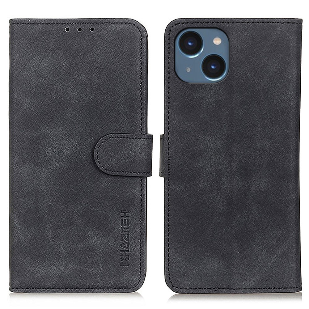 KHAZNEH KHAZNEH iPhone 15 Fodral Retro Läder Svart
