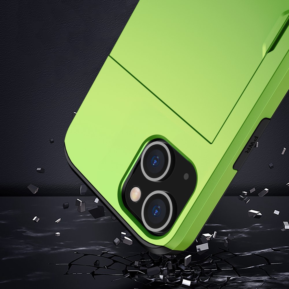  iPhone 15 Skal Hybrid Med Kortfack Grön