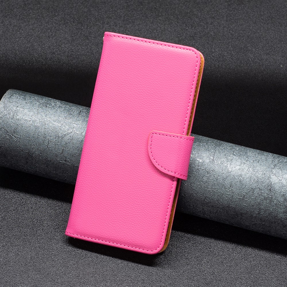  iPhone 15 Fodral Shark Litchi Läder Rosa