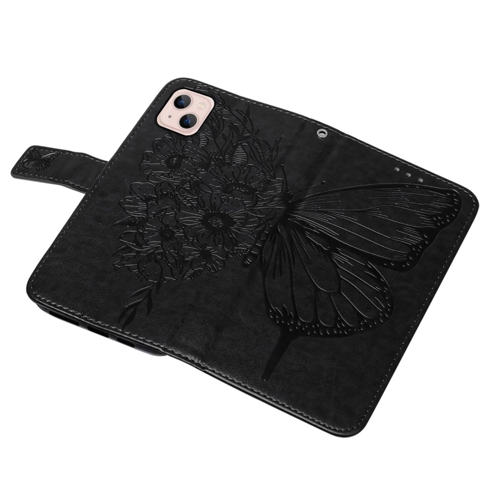  iPhone 15 Fodral Med Tryck Fjäril Svart