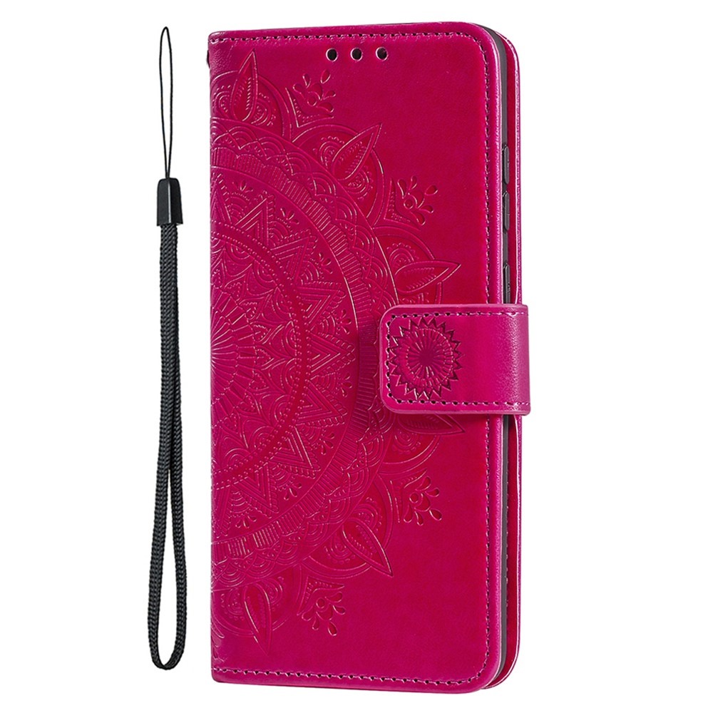  iPhone 15 Fodral Mandala Läder Rosa