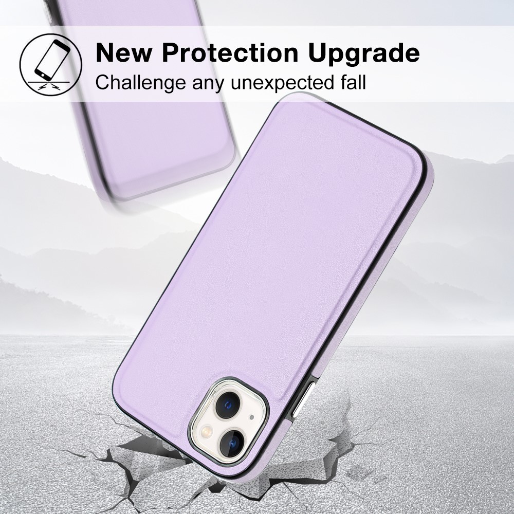  iPhone 15 Skal Läderbelagt Lila