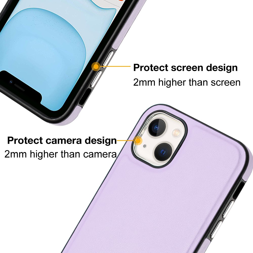  iPhone 15 Skal Läderbelagt Lila