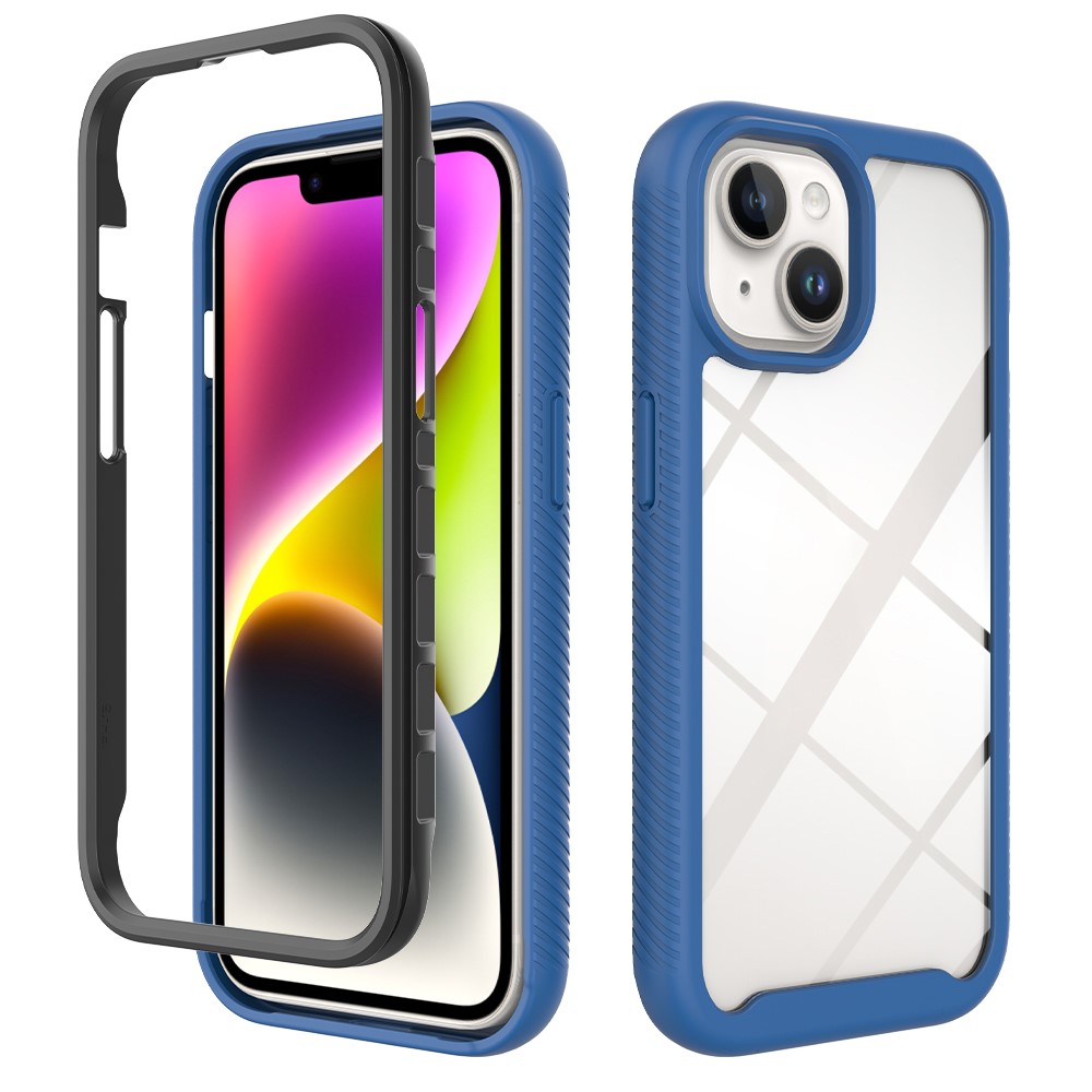  iPhone 15 Skal Shockproof Med Frontram Mörk Blå