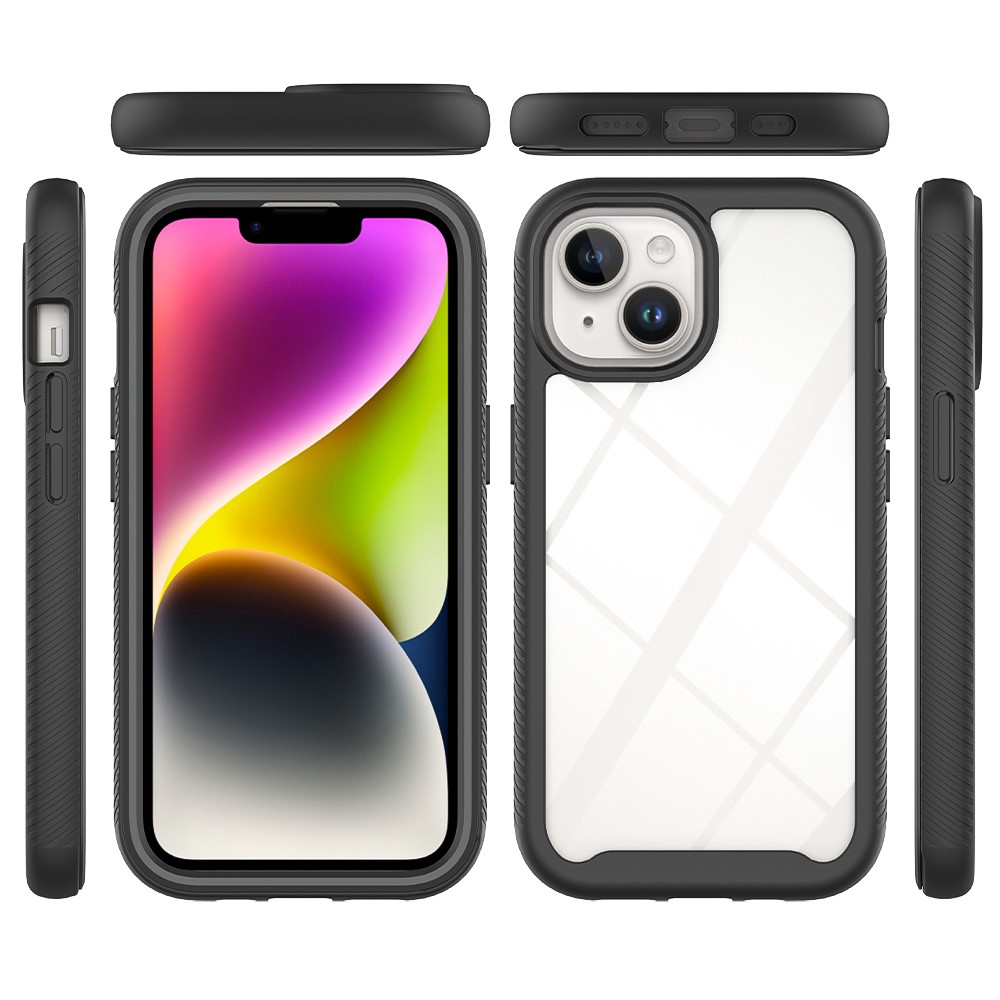  iPhone 15 Skal Shockproof Med Frontram Rosaröd