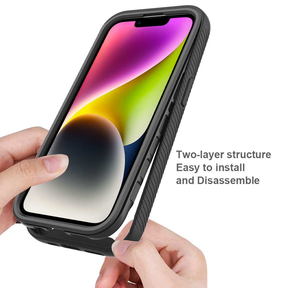  iPhone 15 Skal Shockproof Med Frontram Rosaröd