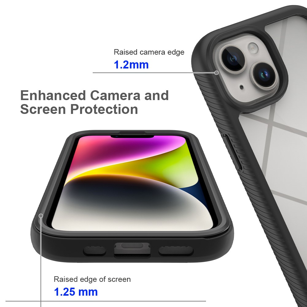  iPhone 15 Skal Shockproof Med Frontram Rosaröd