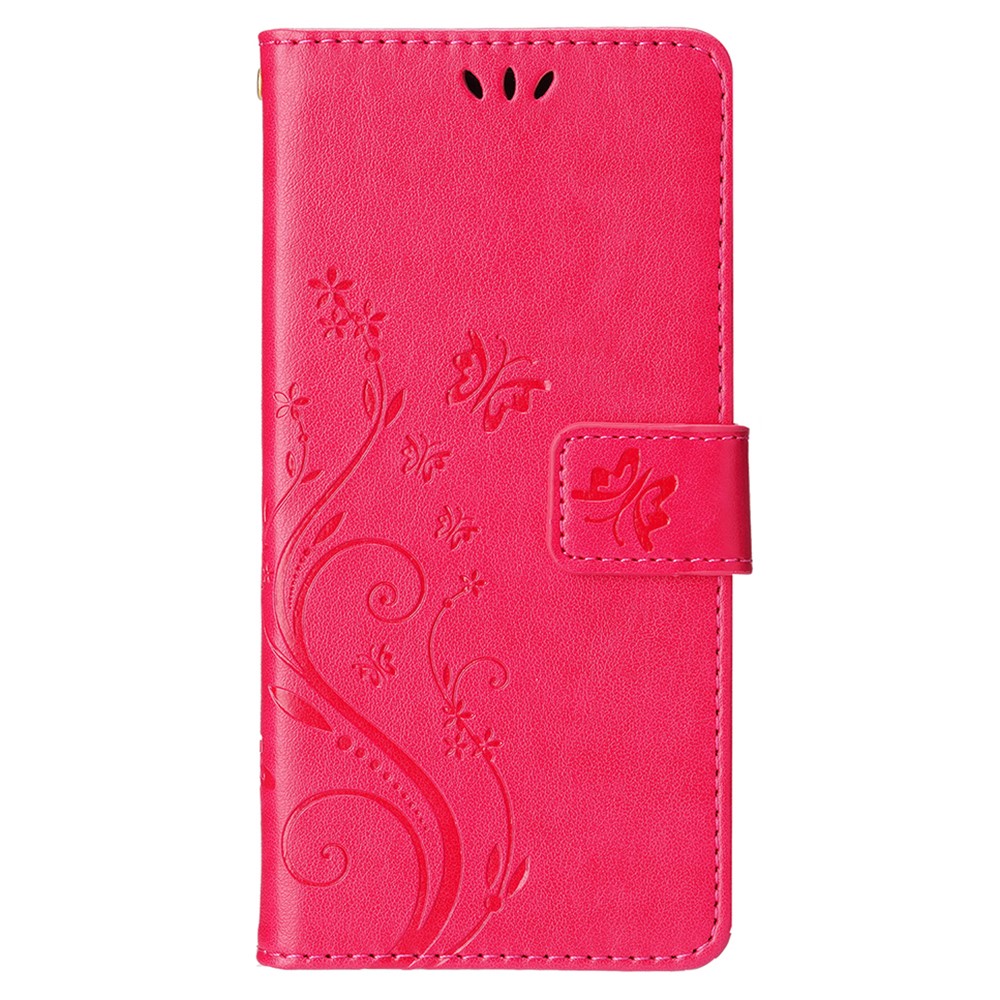  iPhone 15 Fodral Med Blommigt Tryck Röd/Rosa