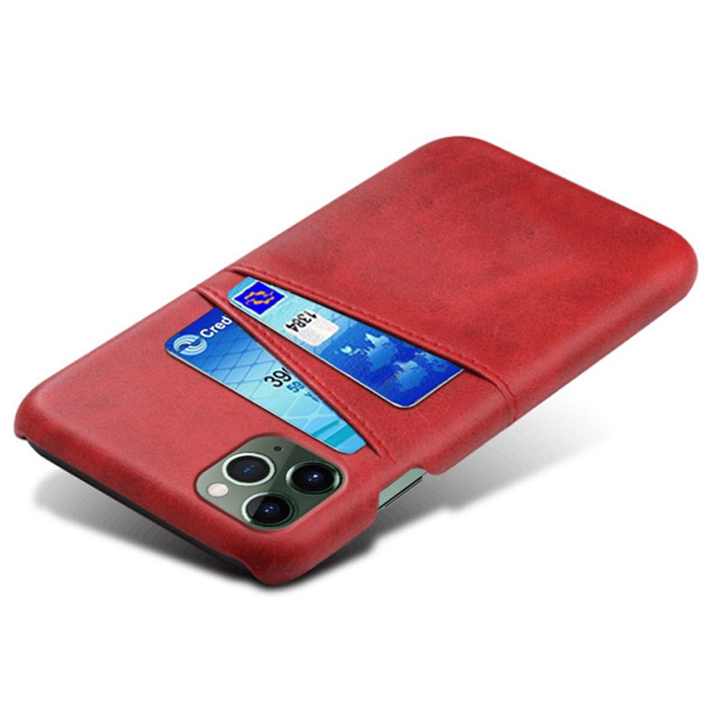  iPhone 15 Skal Läder Med 2 Kortfack Röd
