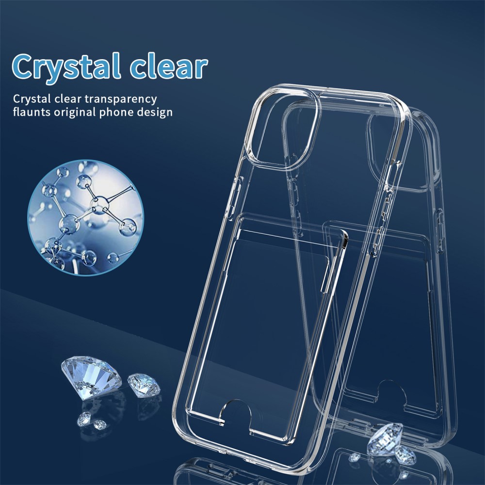  iPhone 15 Skal Hybrid Med Kortfack Transparent