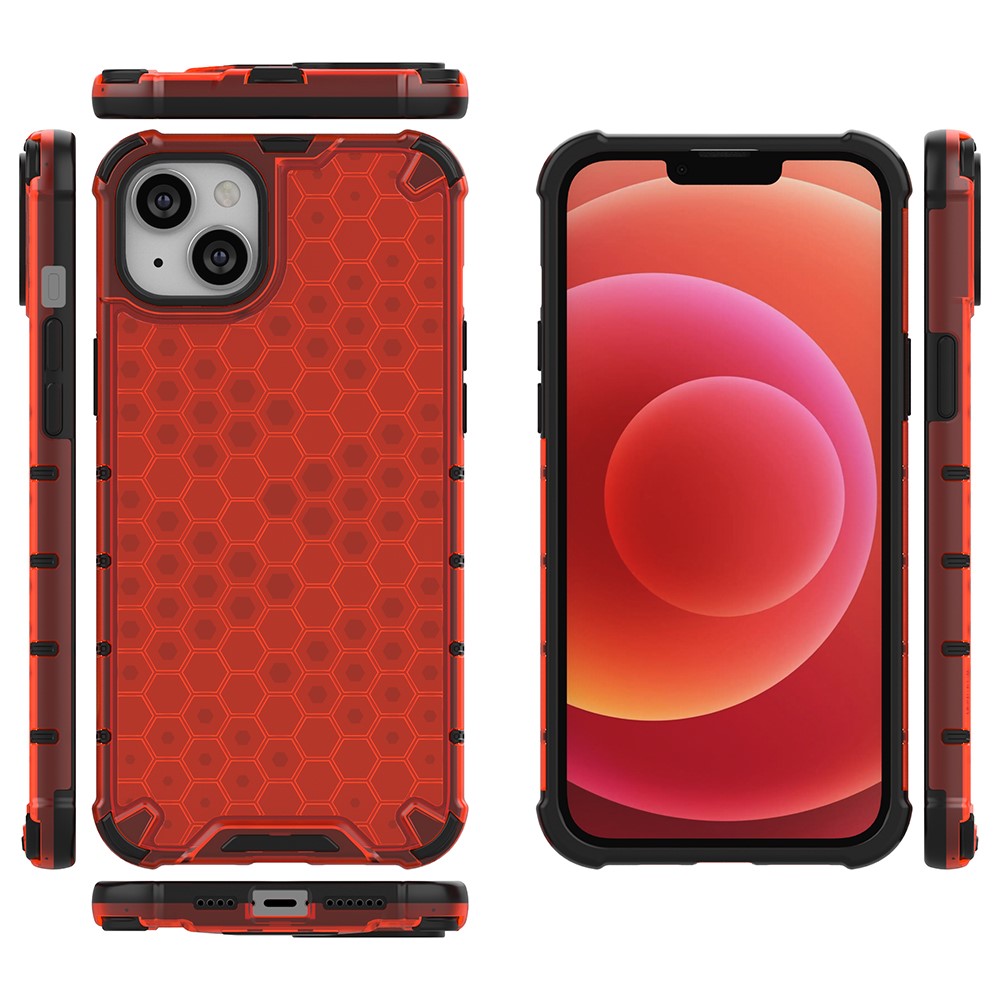  iPhone 15 Skal Honeycomb Shockproof Röd