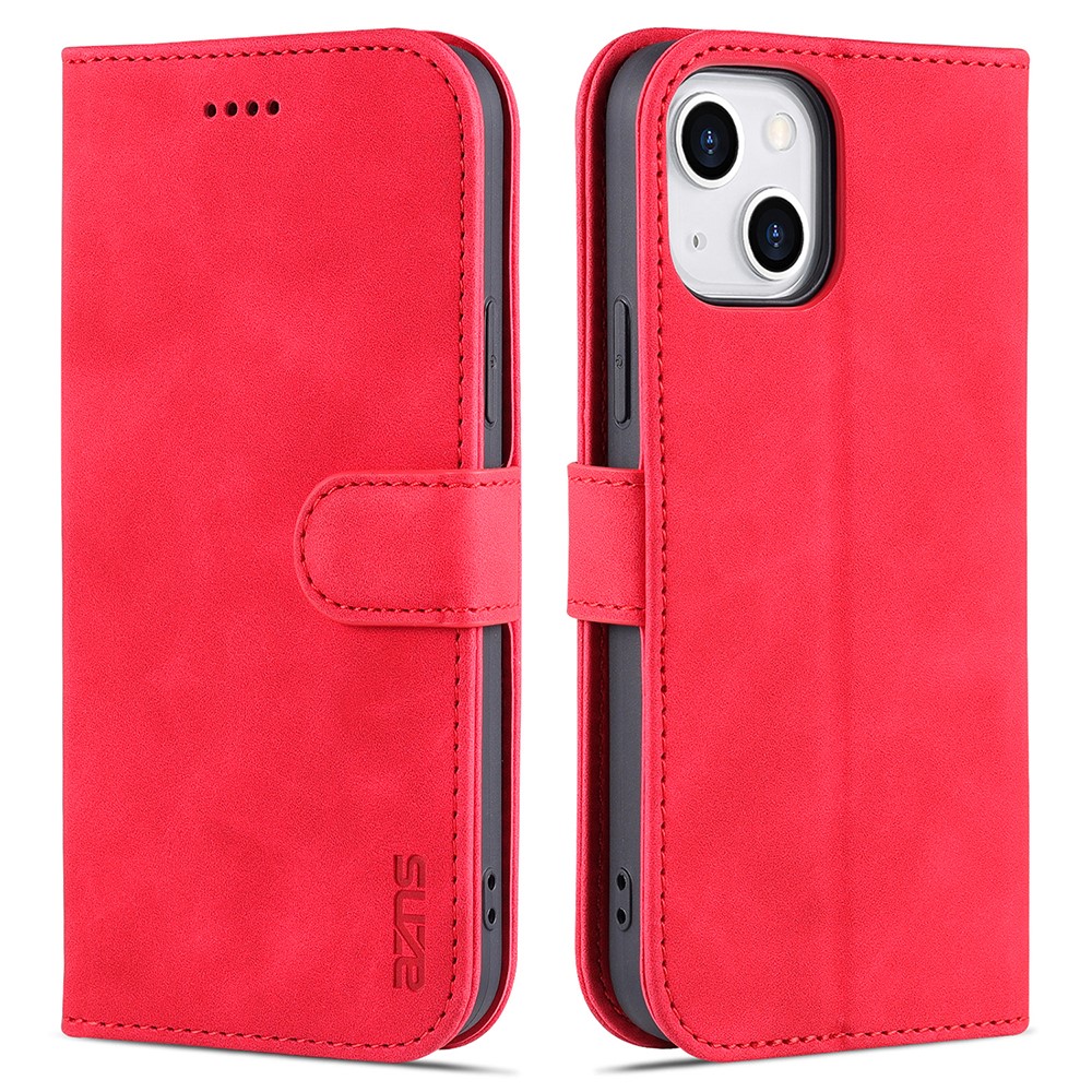 AZNS AZNS iPhone 15 Fodral Retro Läder Röd