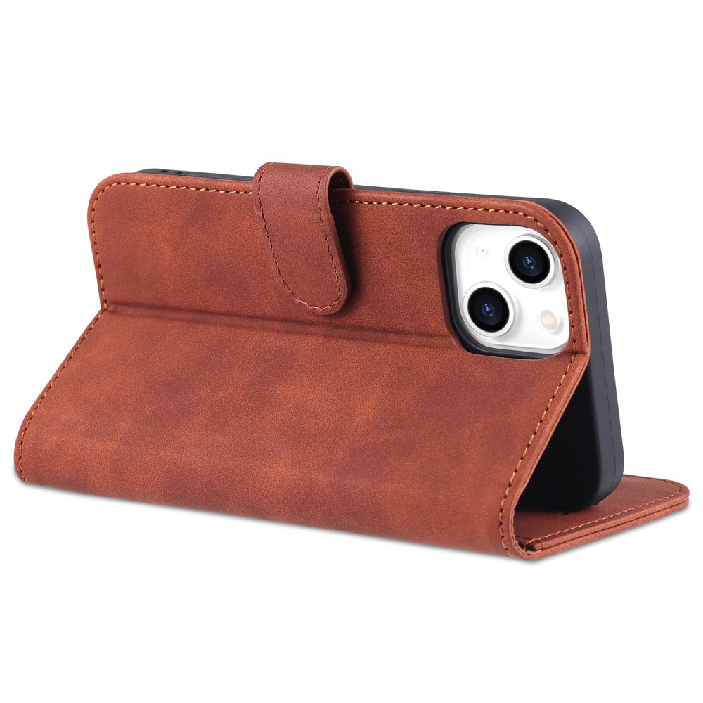 AZNS AZNS iPhone 15 Fodral Retro Läder Röd