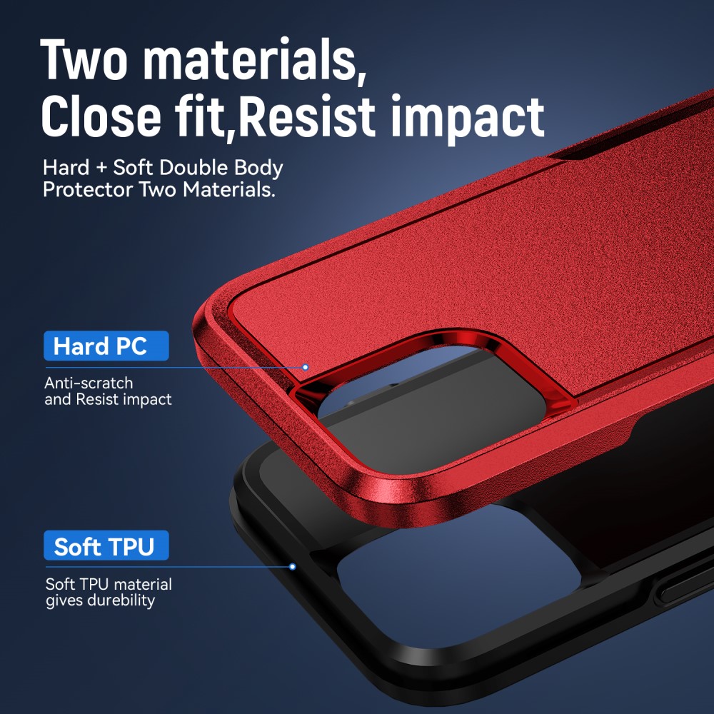  iPhone 15 Skal Hybrid Tough Armor Röd